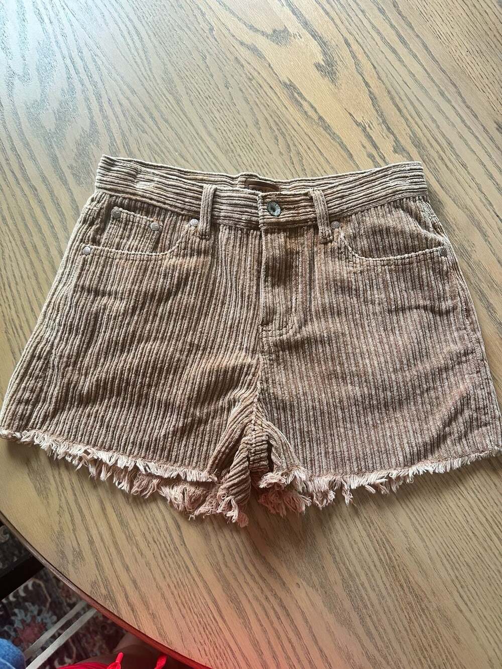 POL Size Small Brown Corduroy Raw Hem Shorts